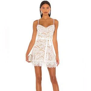 V. Chapman White Lace Mini Dress